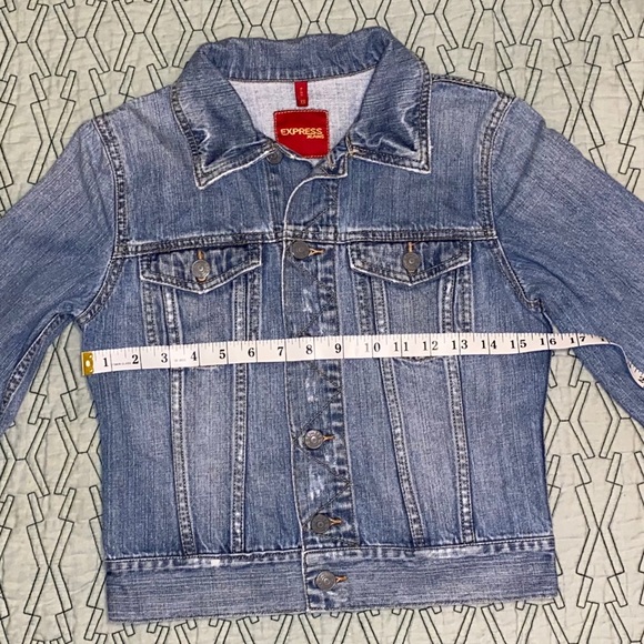 Express Jeans Shorty Denim Distressed Jacket XS - Picture 5 of 6